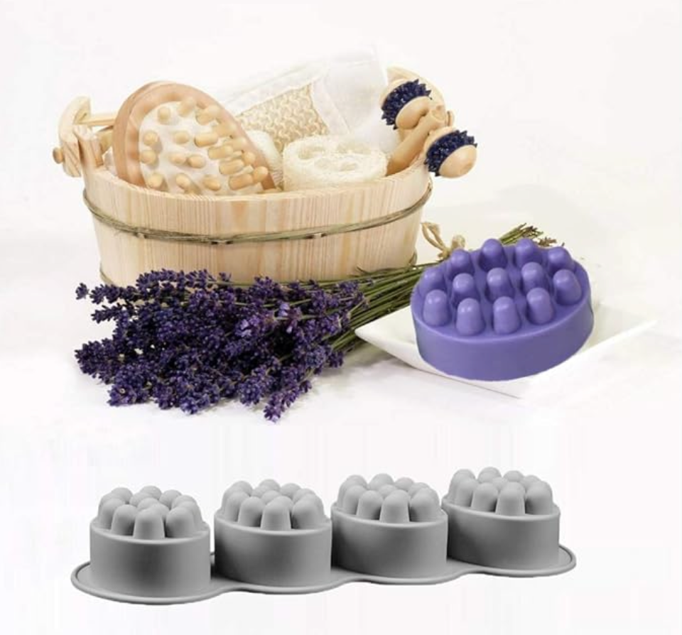 4 Cavity Massage Bar Silicone Soap Mould