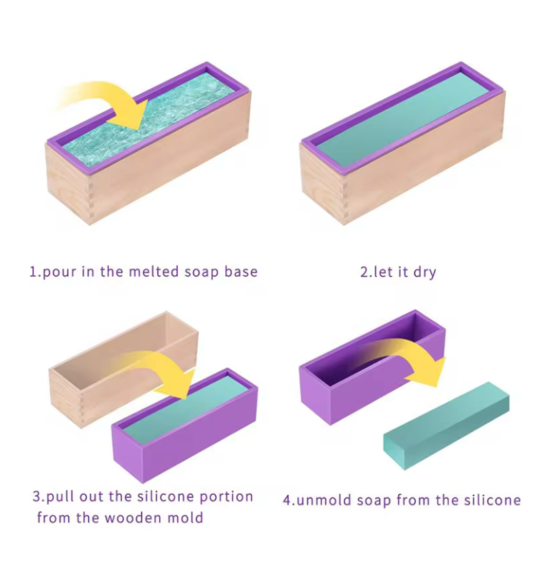 Rectangular Silicone Wooden Box Loaf Mould - With Lid