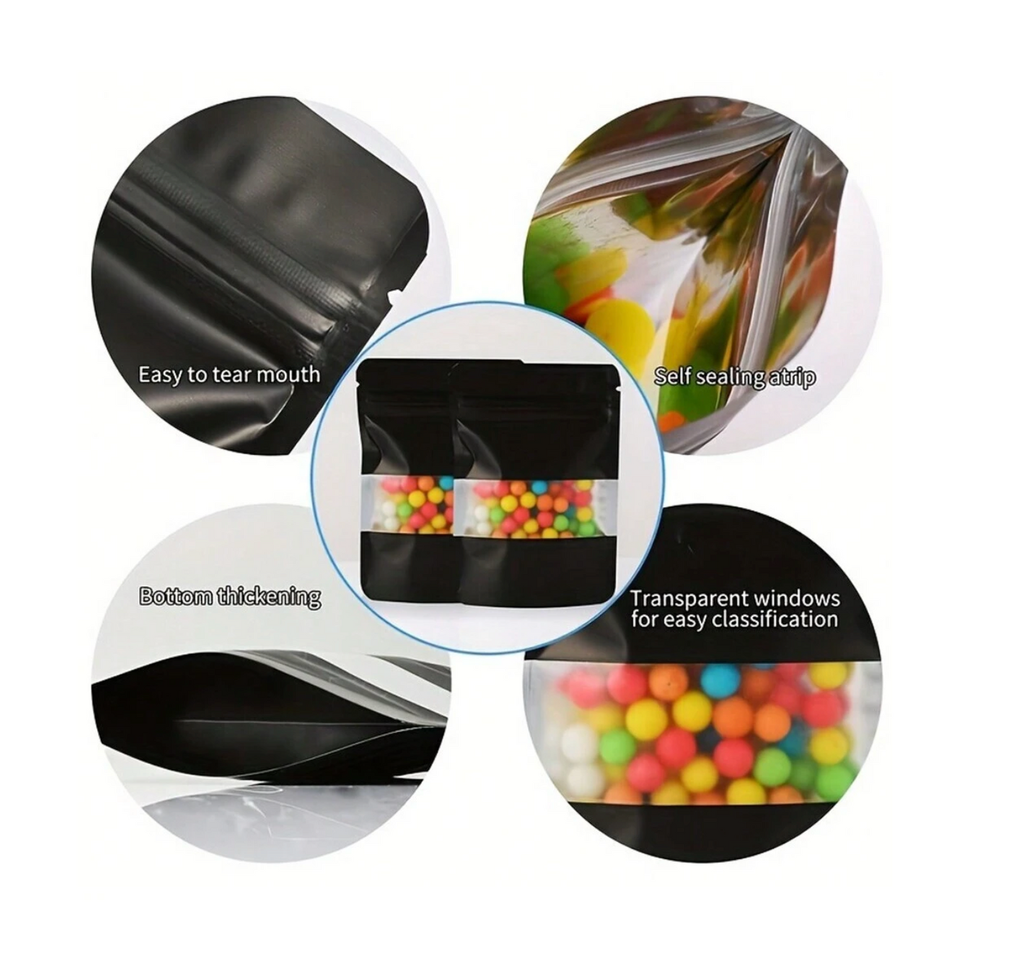 Resealable Matte Black Pouch