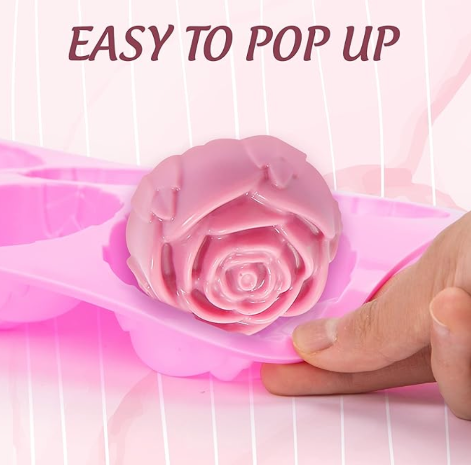 6 Cavity Rose Flower Silicone Mould