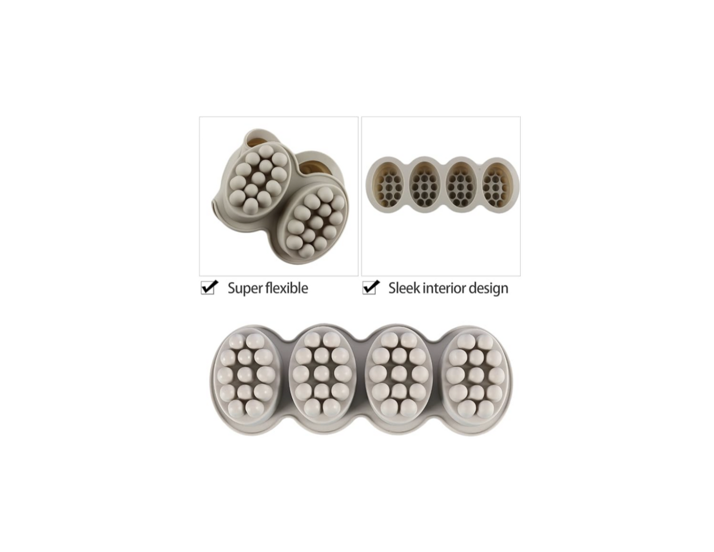 4 Cavity Massage Bar Silicone Soap Mould