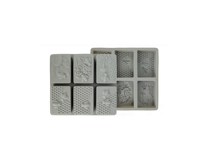 6 Cavity Mixed Honeybee Comb Silicone Mould