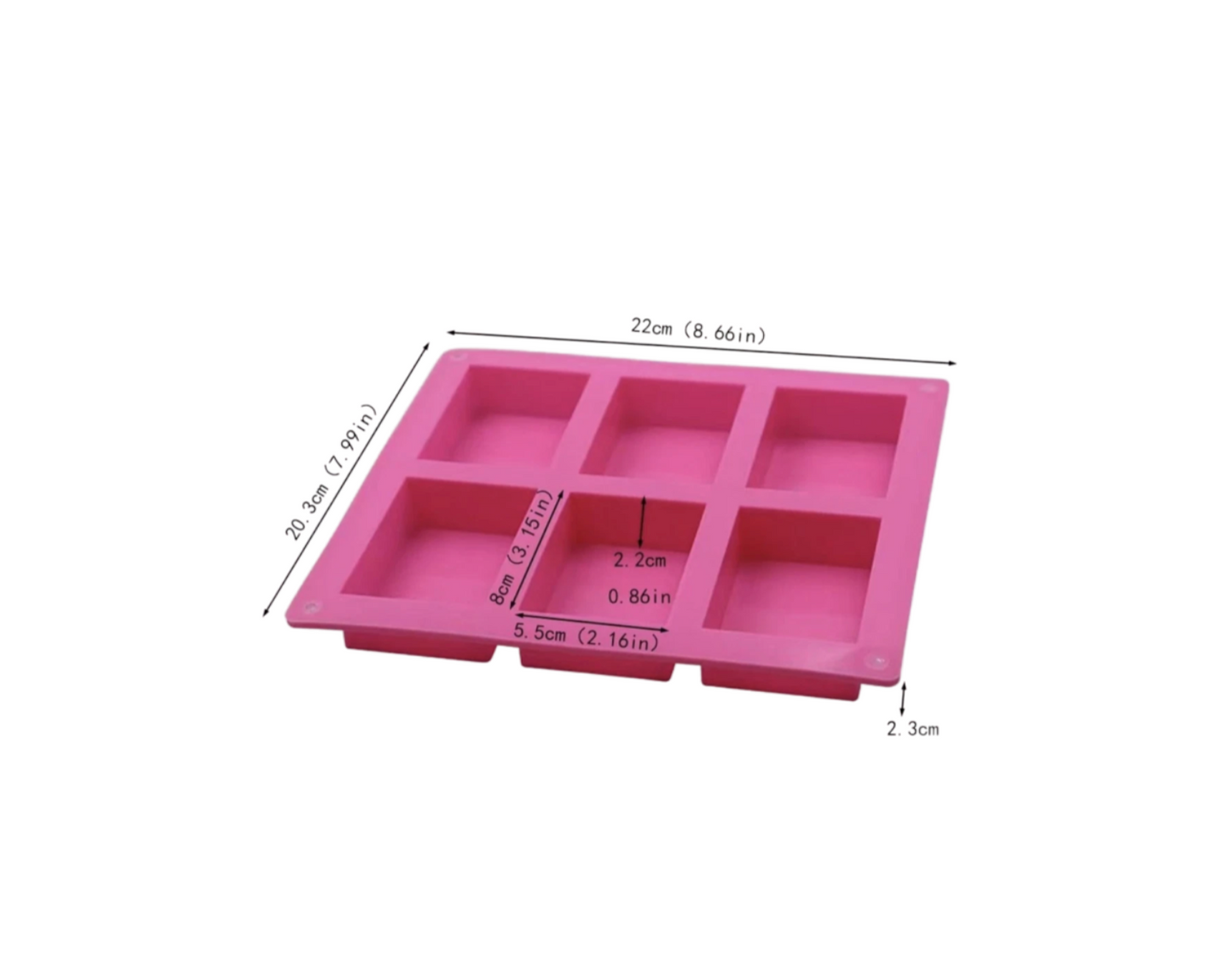 6 Cavity Rectangle Silicone Mould