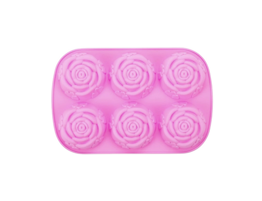 6 Cavity Rose Flower Silicone Mould