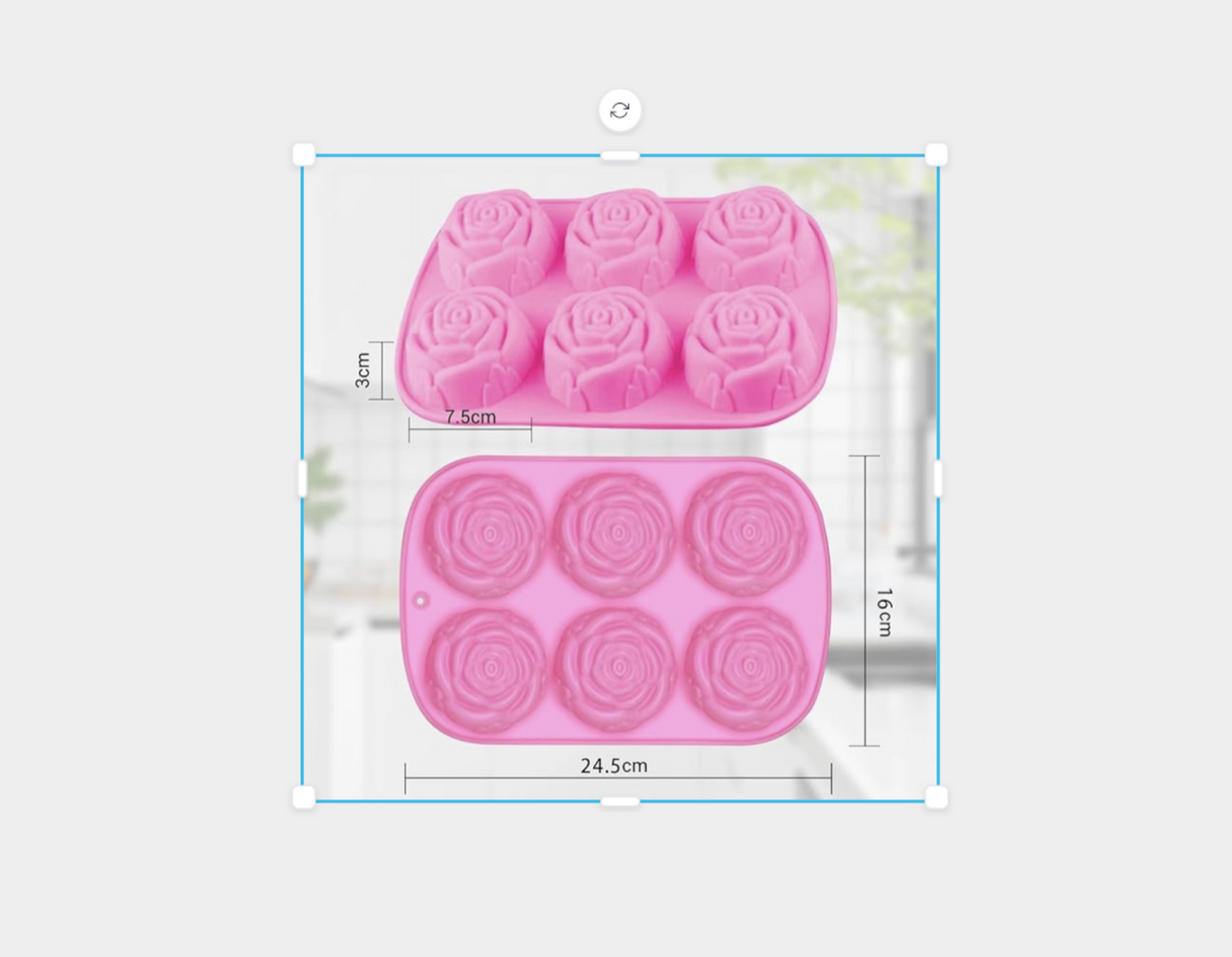 6 Cavity Rose Flower Silicone Mould