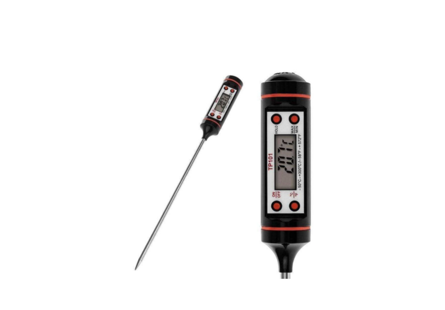 Stainless Steel Digital Cooking Thermometer with LCD Display