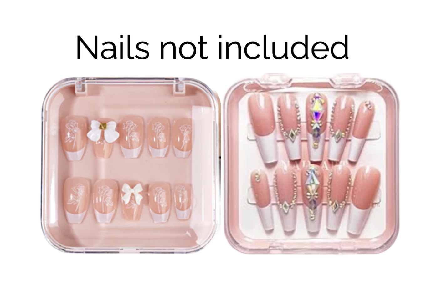 Press On Nail Storage Box Pink