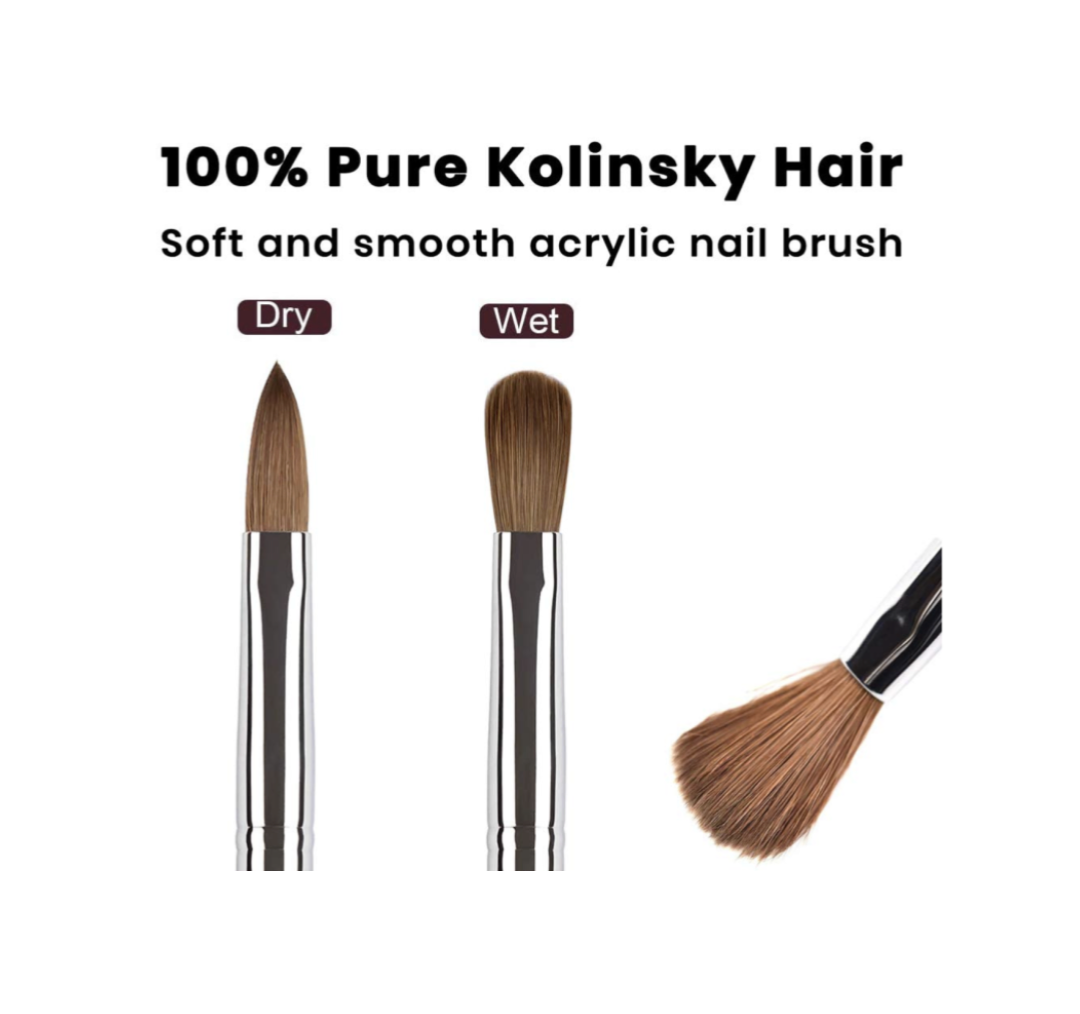 Wooden Handle Kolinsky Sable Acrylic Brush