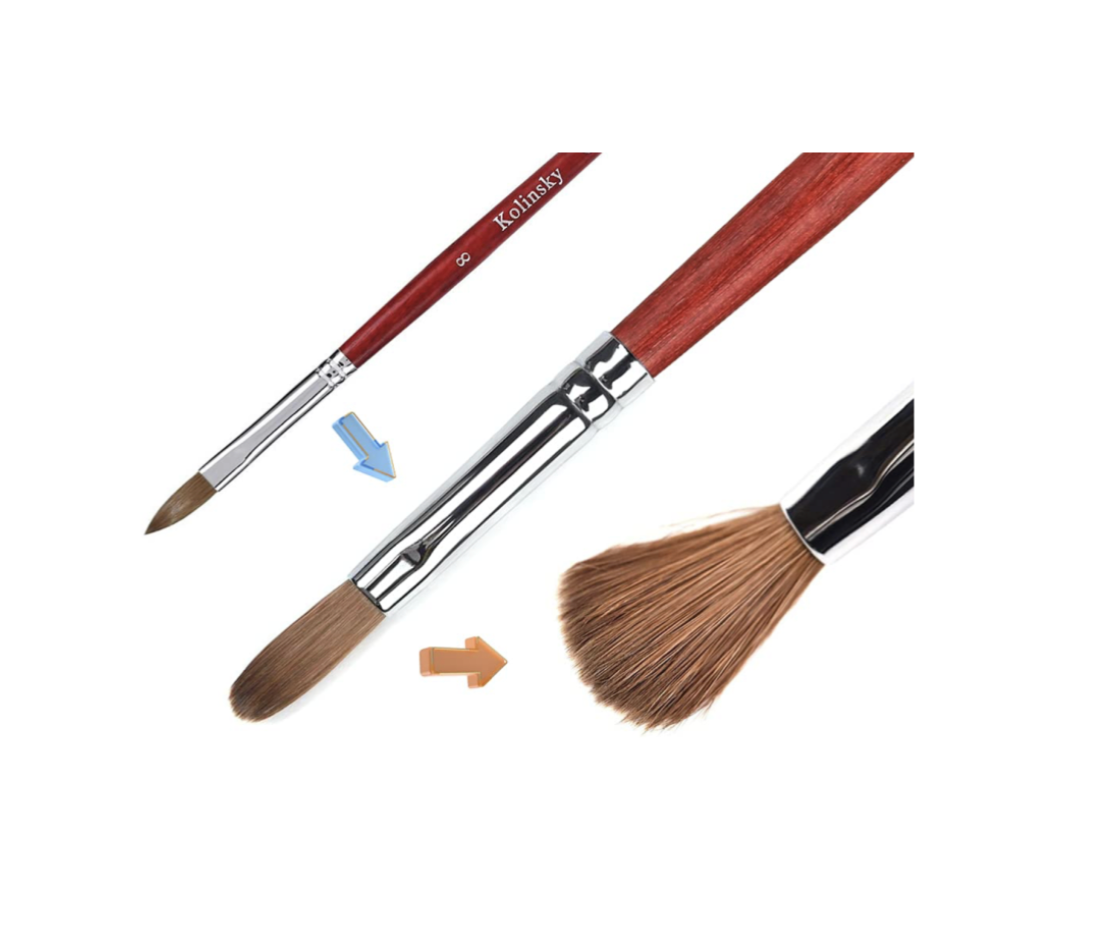 Wooden Handle Kolinsky Sable Acrylic Brush